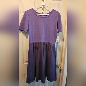 LuLaRoe Amelia Dress Xl 2 Tonw Purple Solid New With Tags